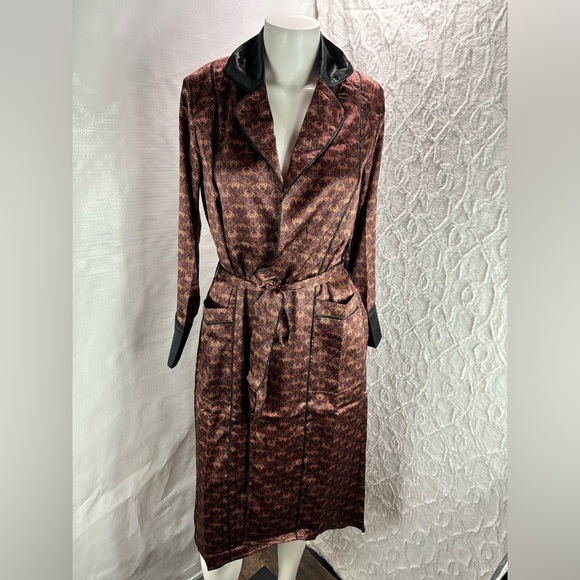 New We are HAH x Free People LegHAHcy Logo Printed Robe, Brown Sugar, Size XS - Picture 3 of 12